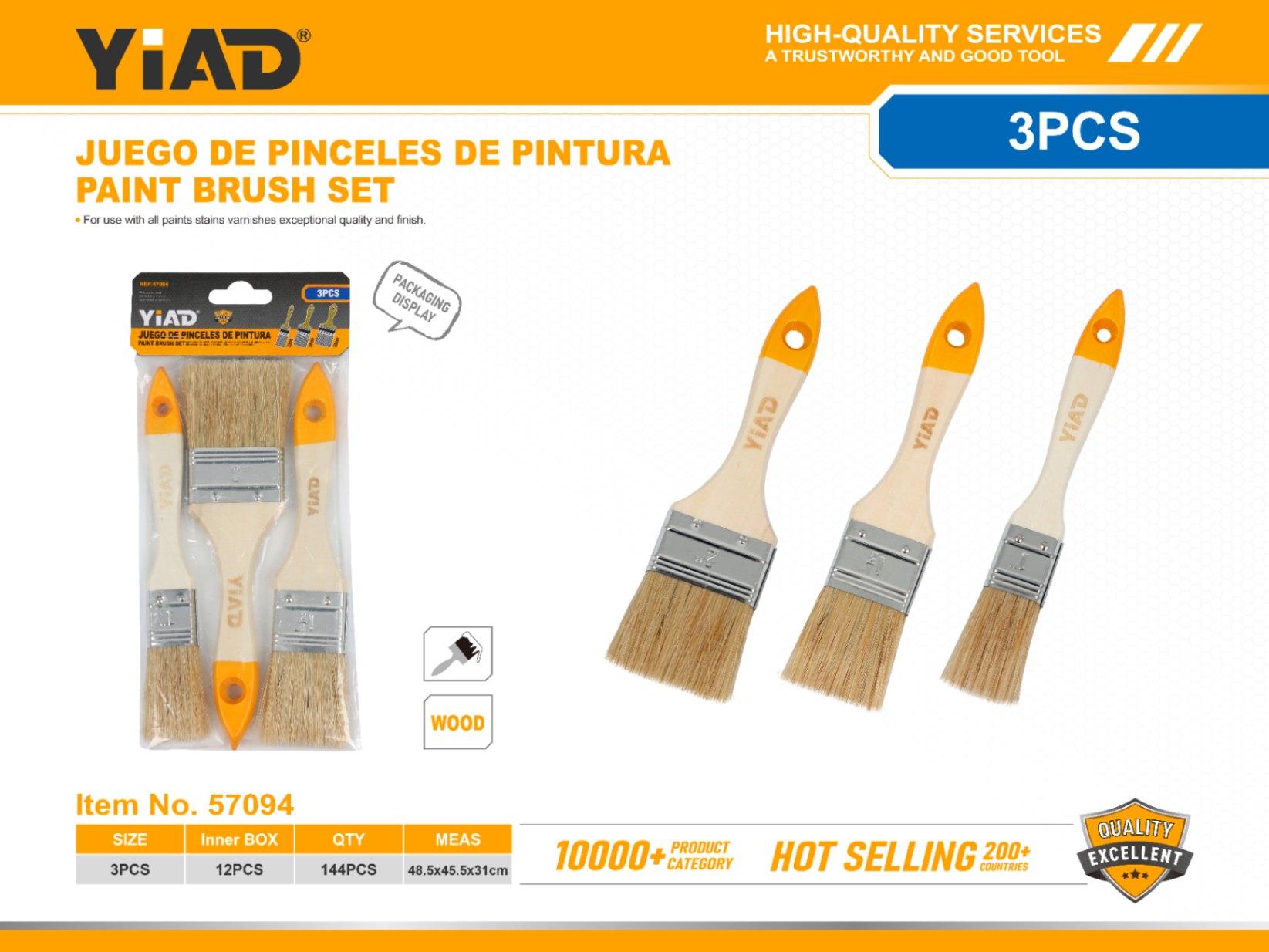Brochas para pintura, 3 piezas, ref. 57094