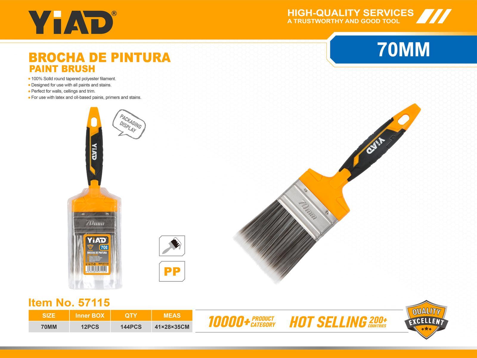 Brochas para pintura, 70 mm, color bicolor, ref. 57115