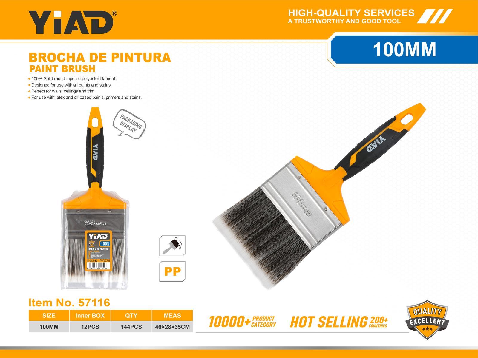 Brochas para pintura, 100 mm, color bicolor, ref. 57116