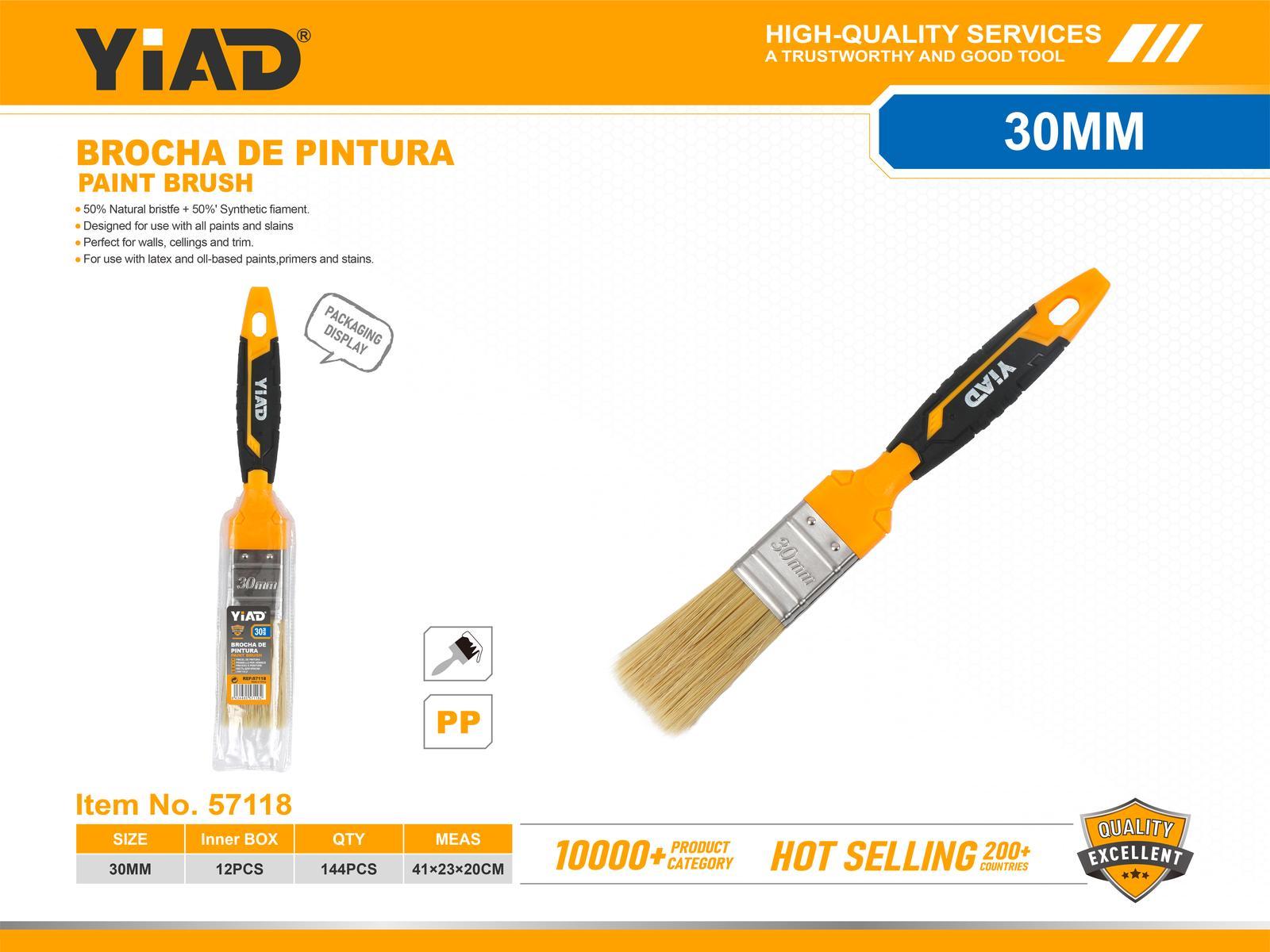 Brochas para pintura, 30 mm, color bicolor, ref. 57118