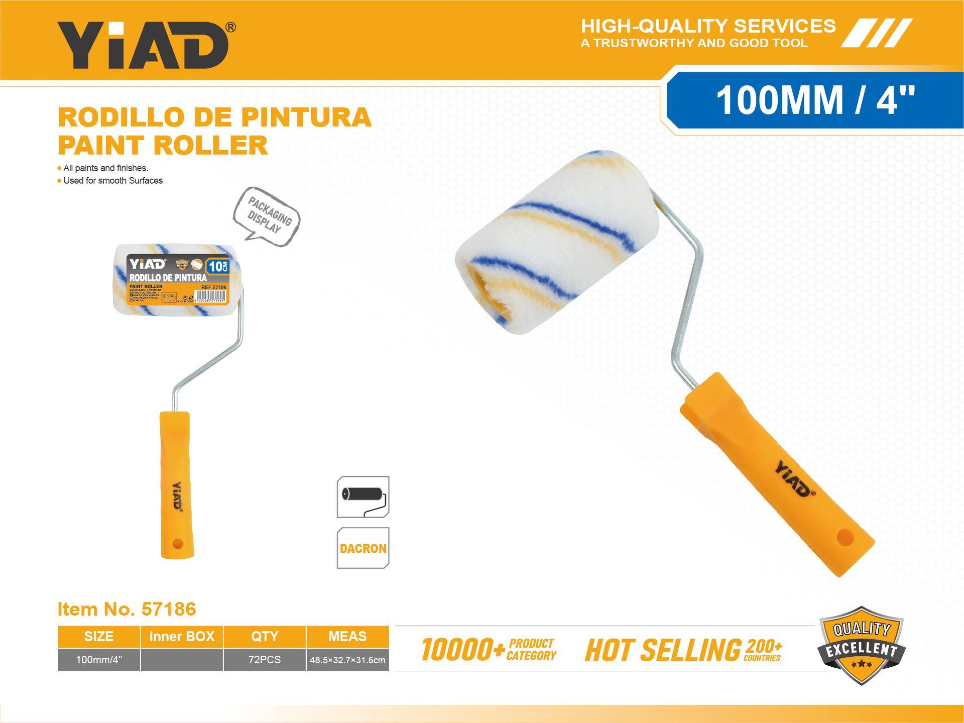Rodillos para pintura, 4 pulgadas, colores amarillo y azul, ref. 57186