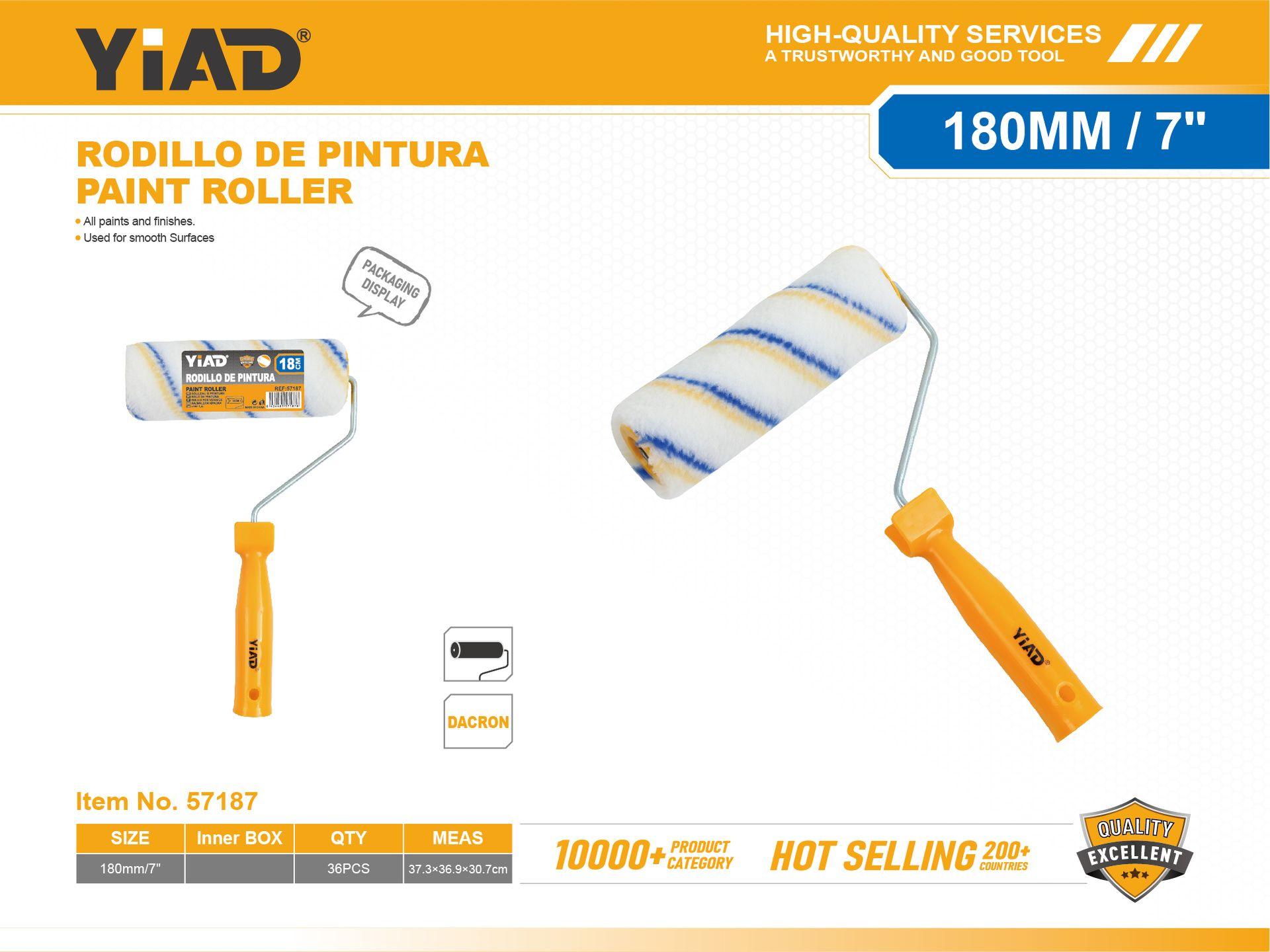 Rodillos para pintura, 7 pulgadas, colores amarillo y azul
