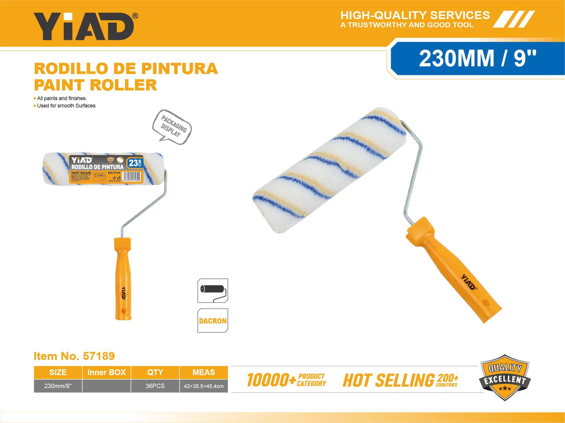 Rodillos para pintura, 9 pulgadas, colores amarillo y azul, ref. 57189