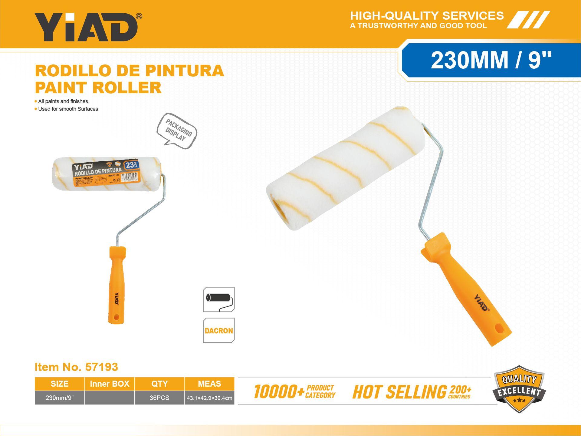 Rodillos para pintura, 9 pulgadas, colores amarillo y blanco