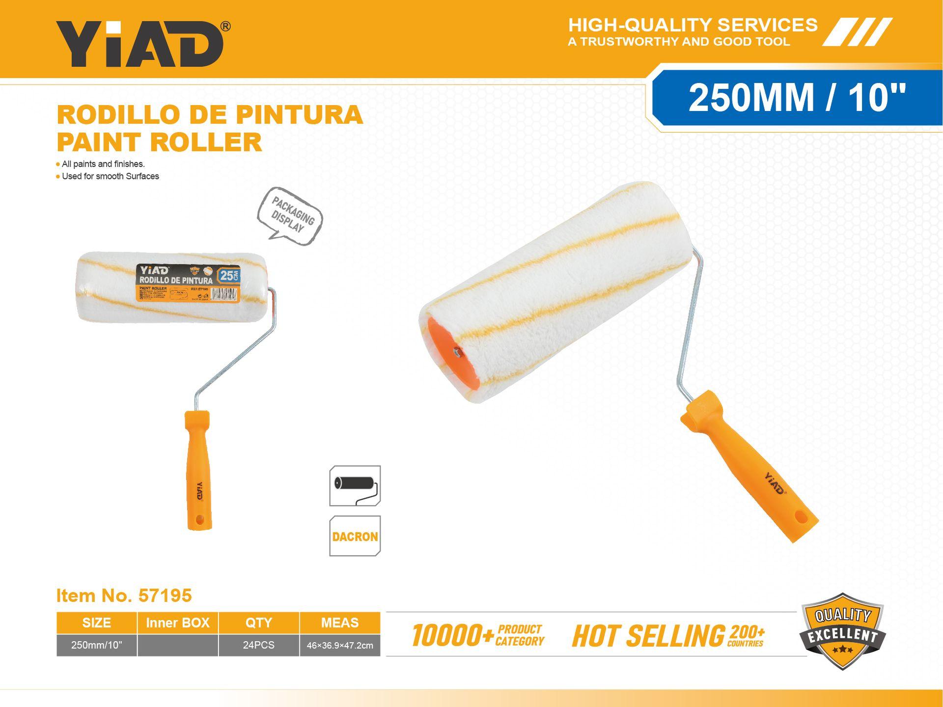 Rodillos para pintura, 10 pulgadas, colores amarillo y blanco, ref. 57195