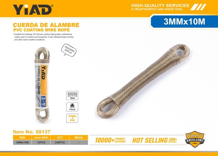 Cable de acero, 3 mm, 10 m, ref. 58137
