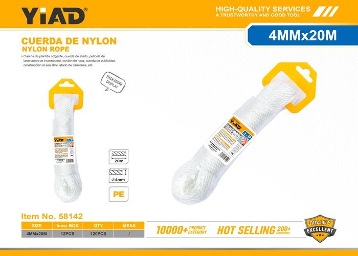 Cuerda de nailon, 4 mm, 20 m, ref. 58142