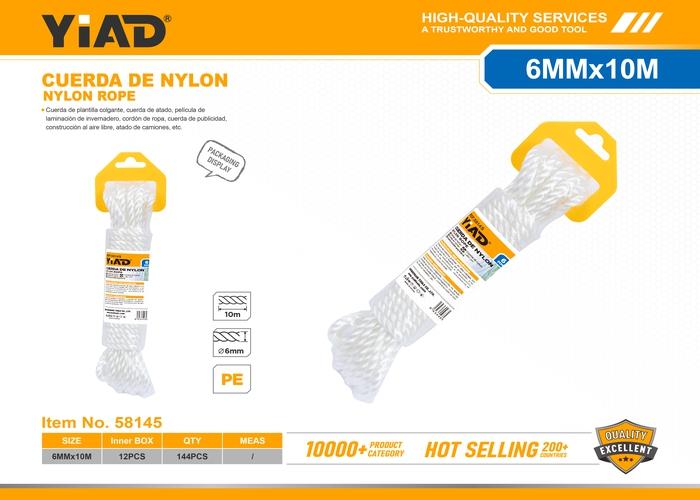 Cuerda de nailon, 6 mm, 10 m, ref. 58145