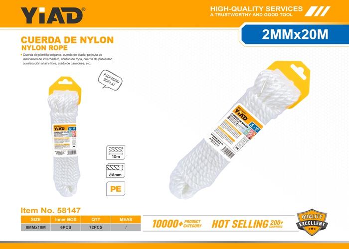Cuerda de nailon, 8 mm, 10 m, ref. 58147