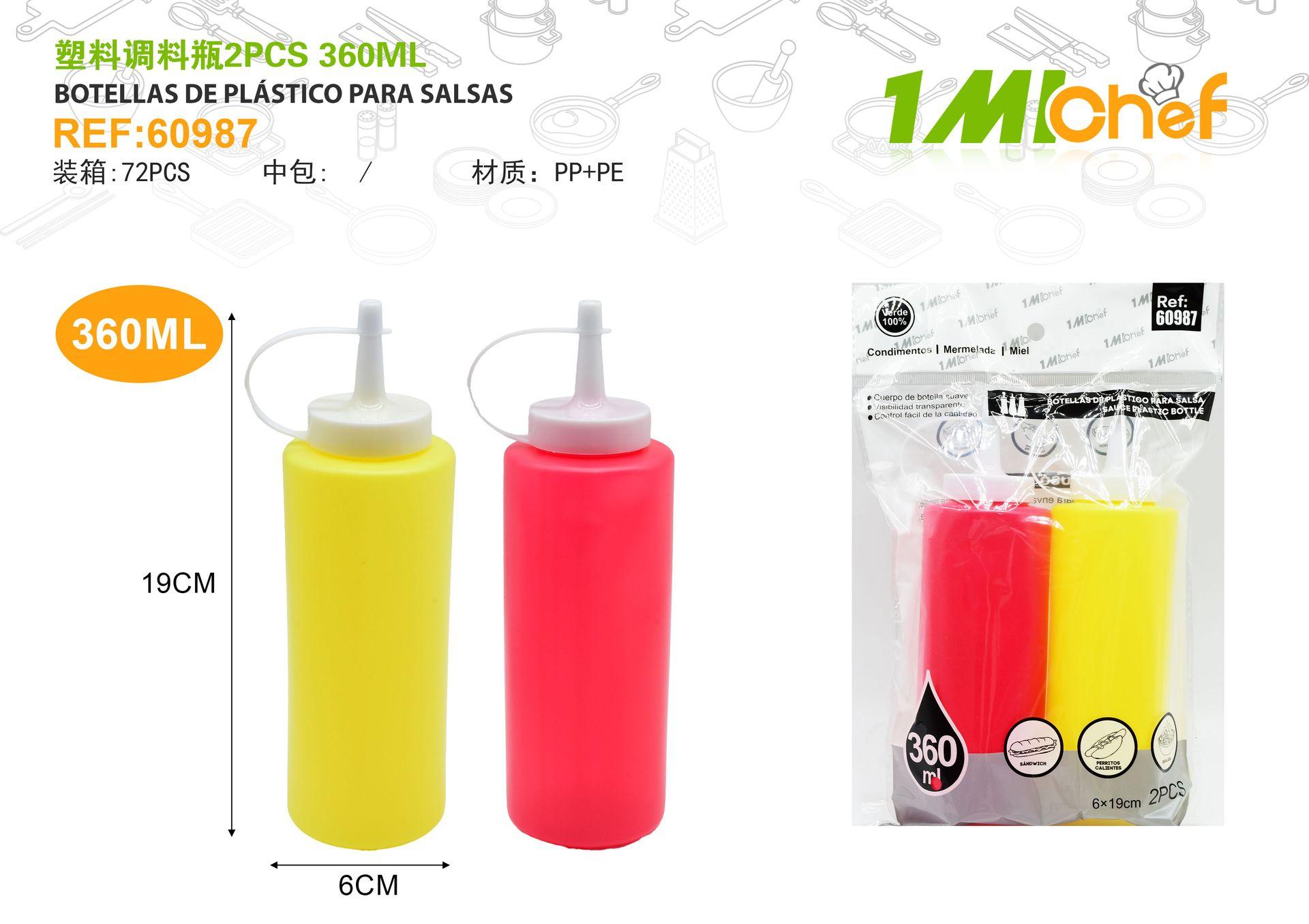 Botella para condimentos, 360 ml, 2 piezas