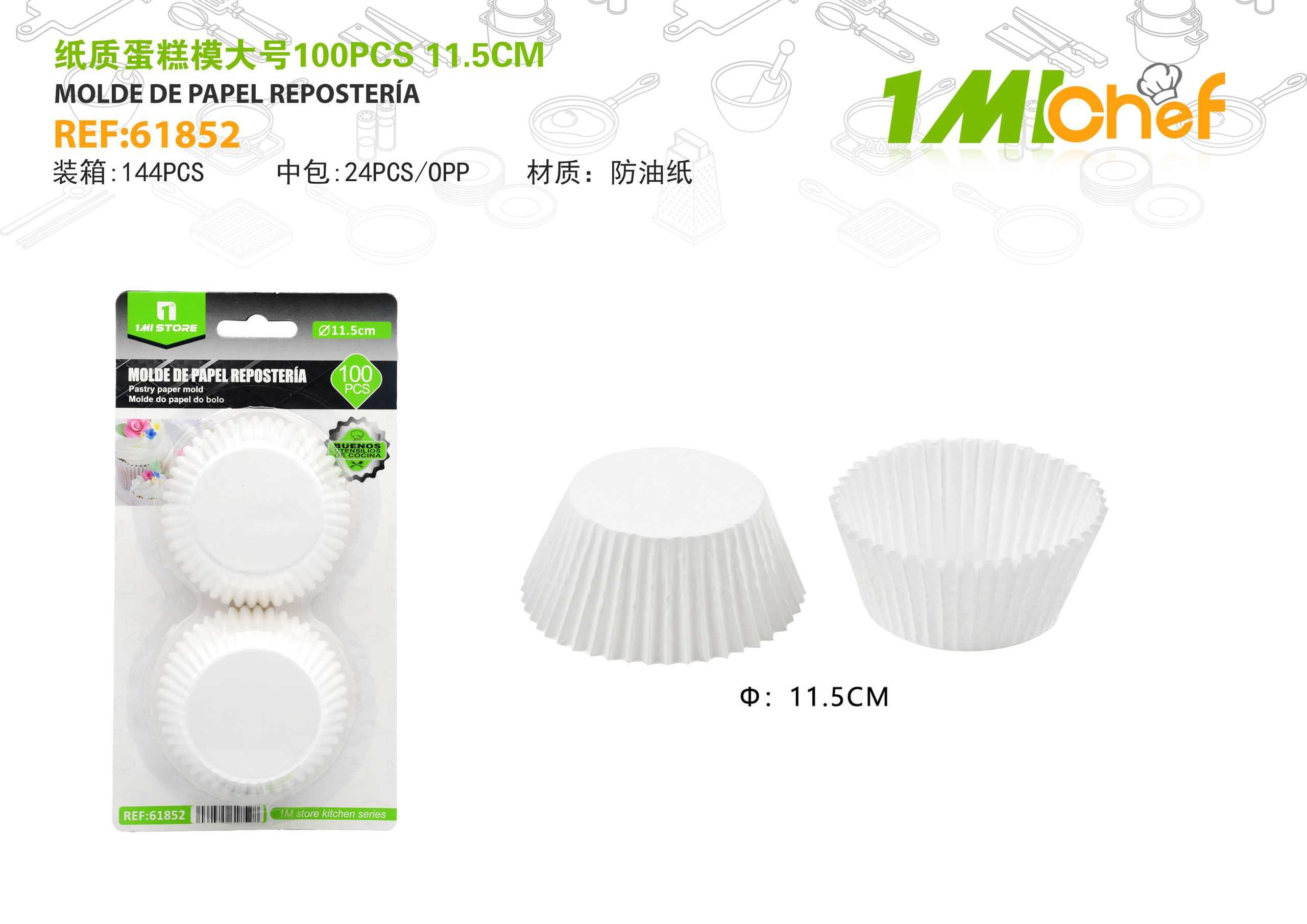 Molde de papel para pastel, 11,5 cm, 100 piezas, ref. 61852