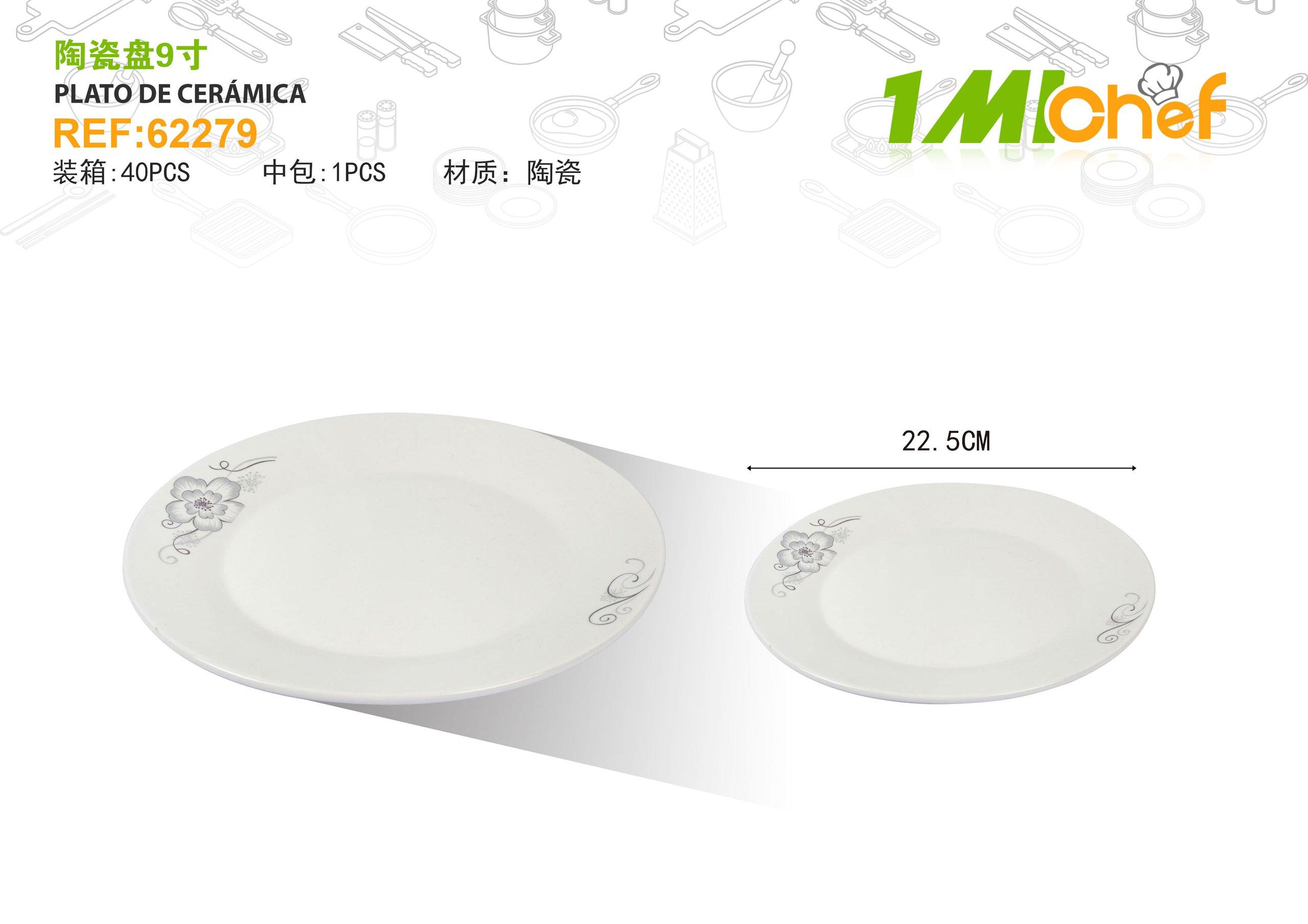 Plato de cerámica, 9 pulgadas, ref. 62279
