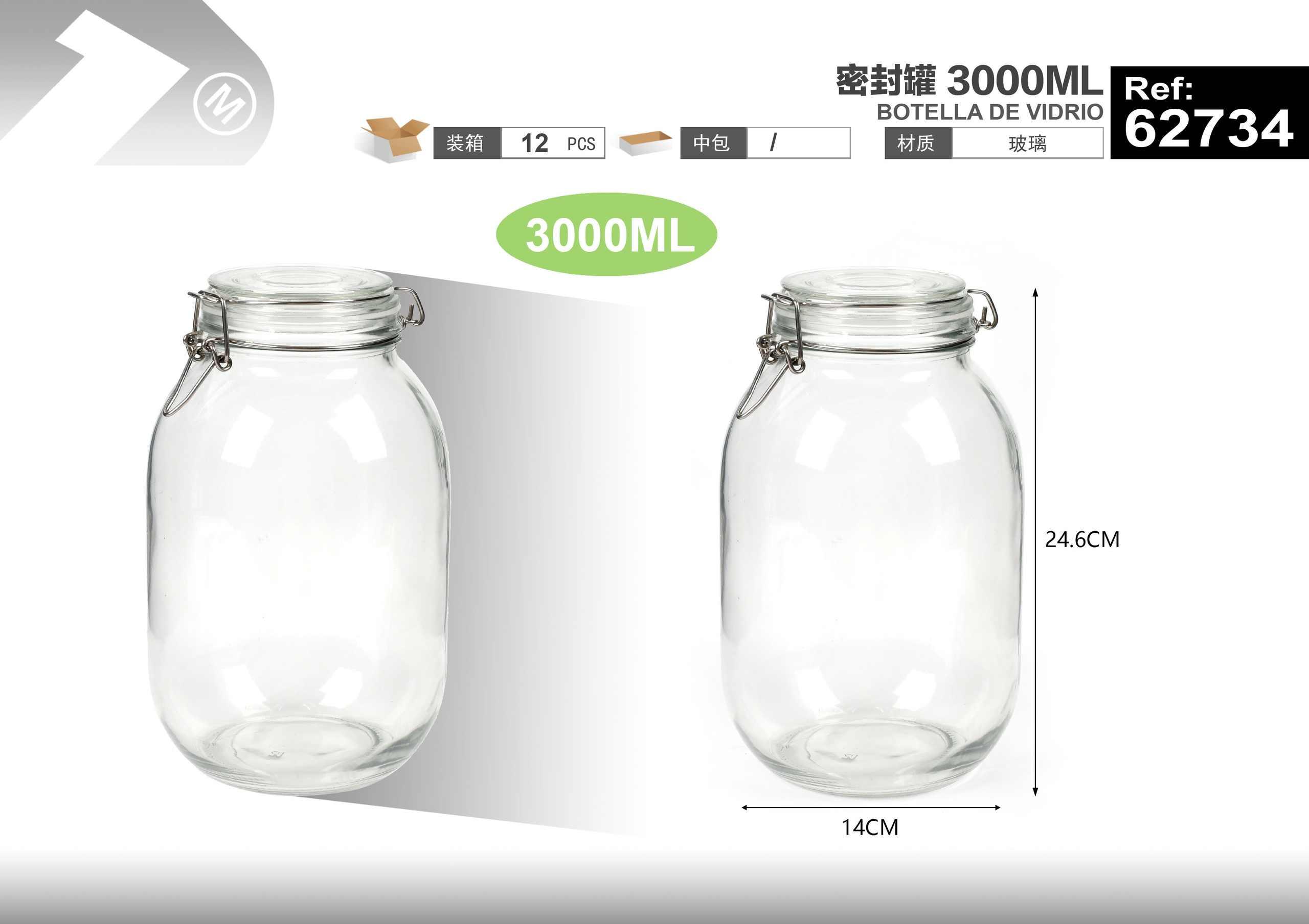 Frasco hermético, 3000 ml, ref. 62734