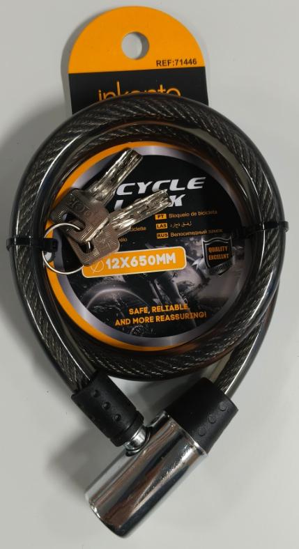 Cable de seguridad de acero trenzado, 12 × 650 mm, ref. 71446