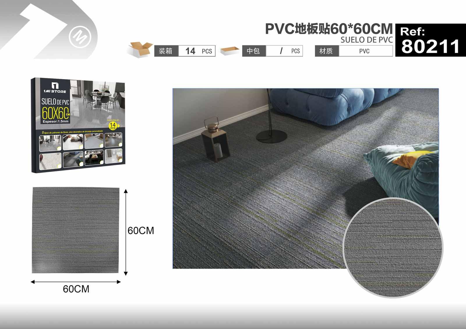 Adhesivos para piso, 60 × 60 cm, modelo 80211