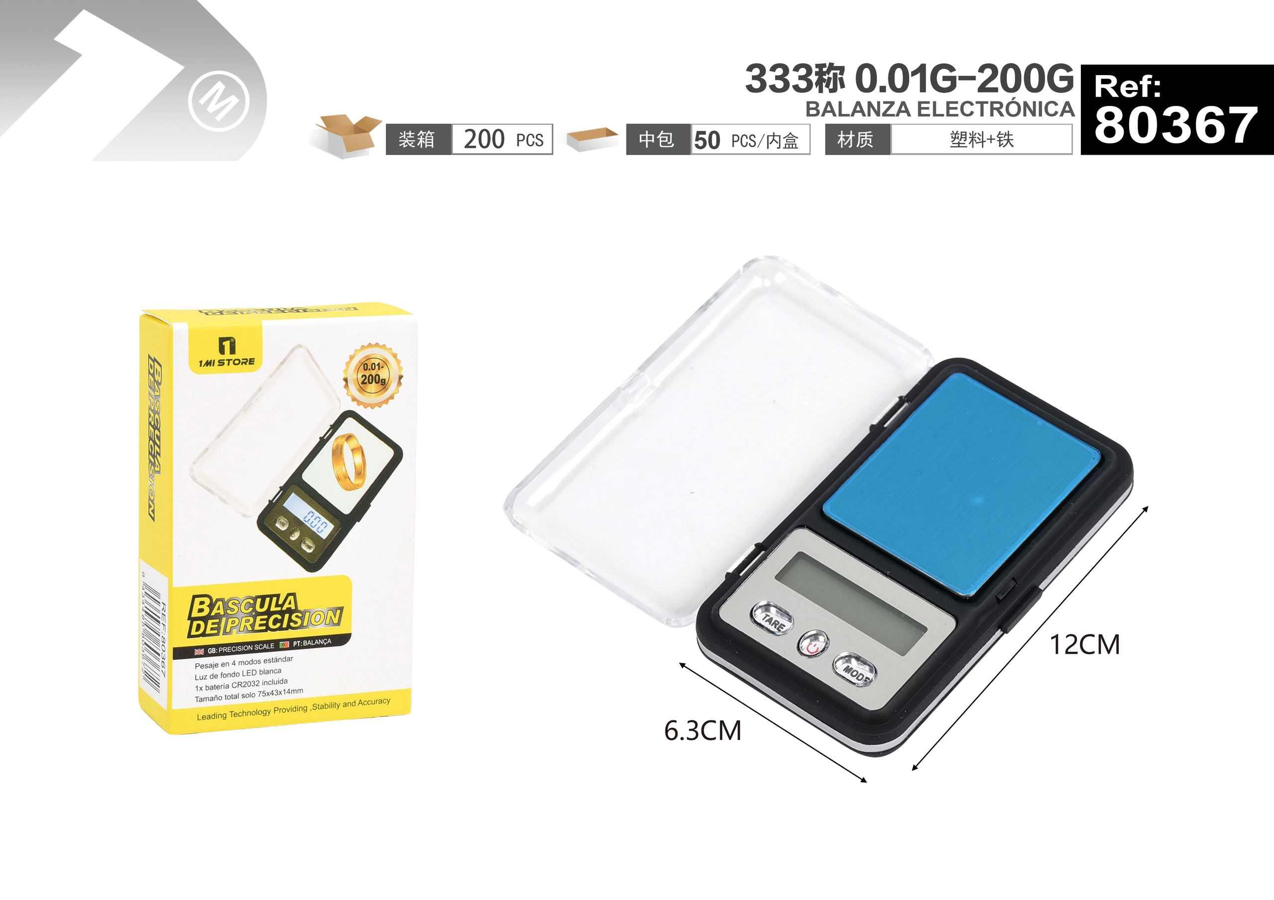 balanzas electronicas, modelo 01G-200G, 0,01 g, 200 g, modelo 80367