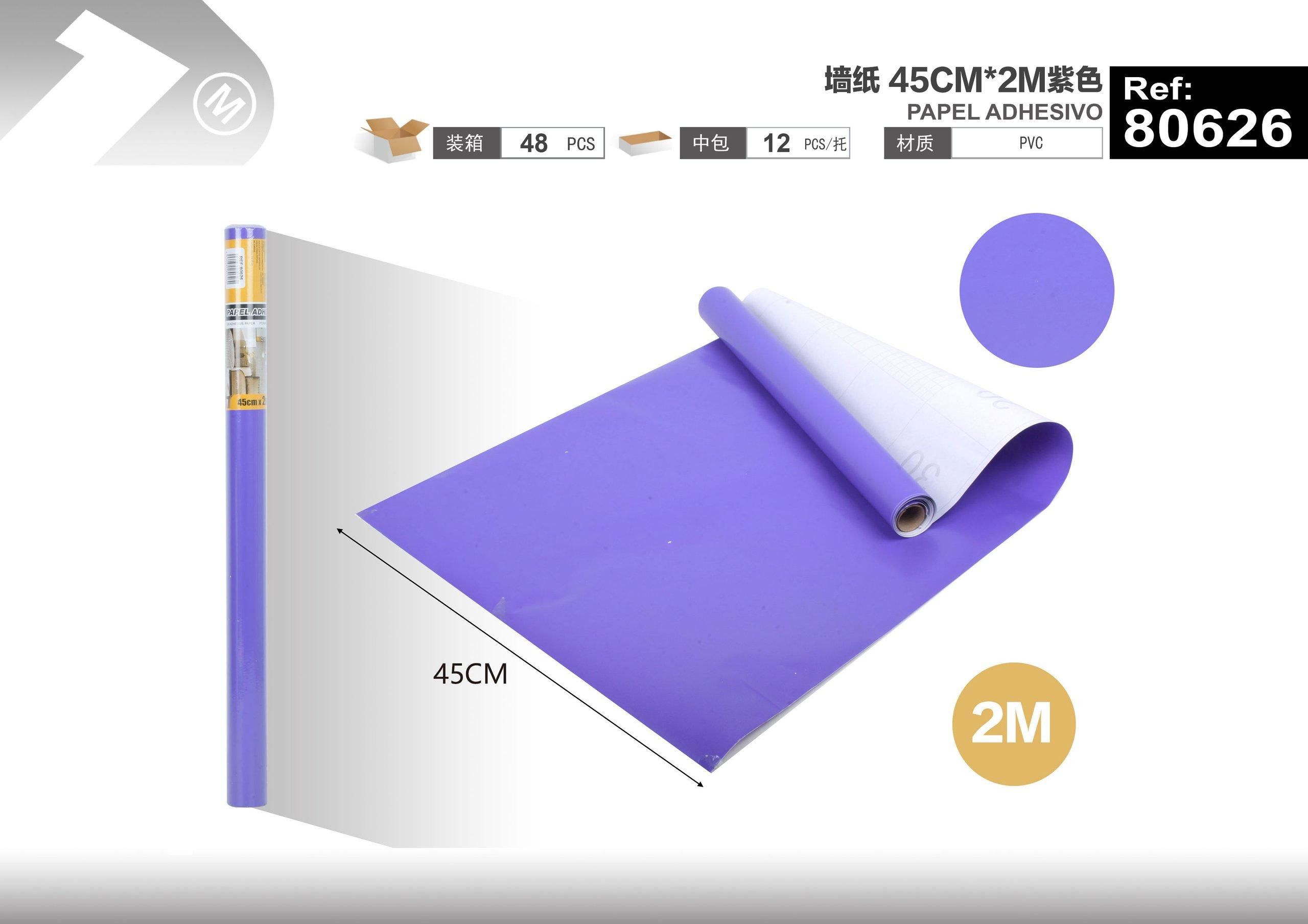 Papel tapiz monocromático, 45 cm, 2 m, color morado