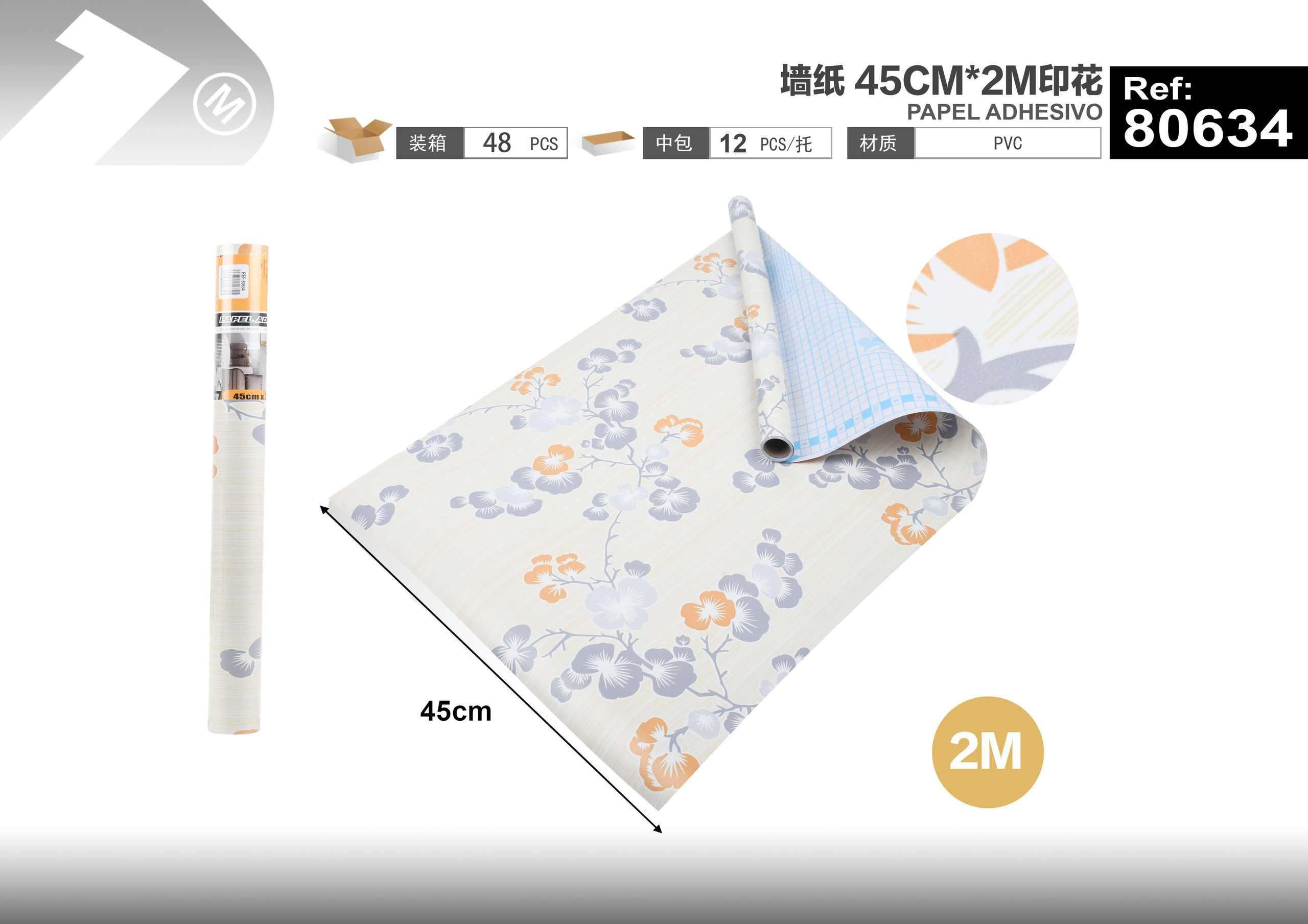 Papel tapiz decorativo, 45 cm, 2 m, modelo 80634