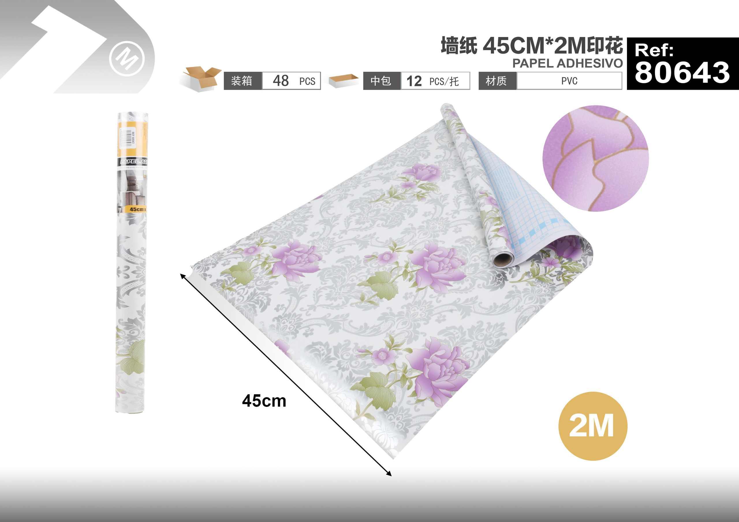 Papel tapiz decorativo, 45 cm, 2 m, modelo 80643
