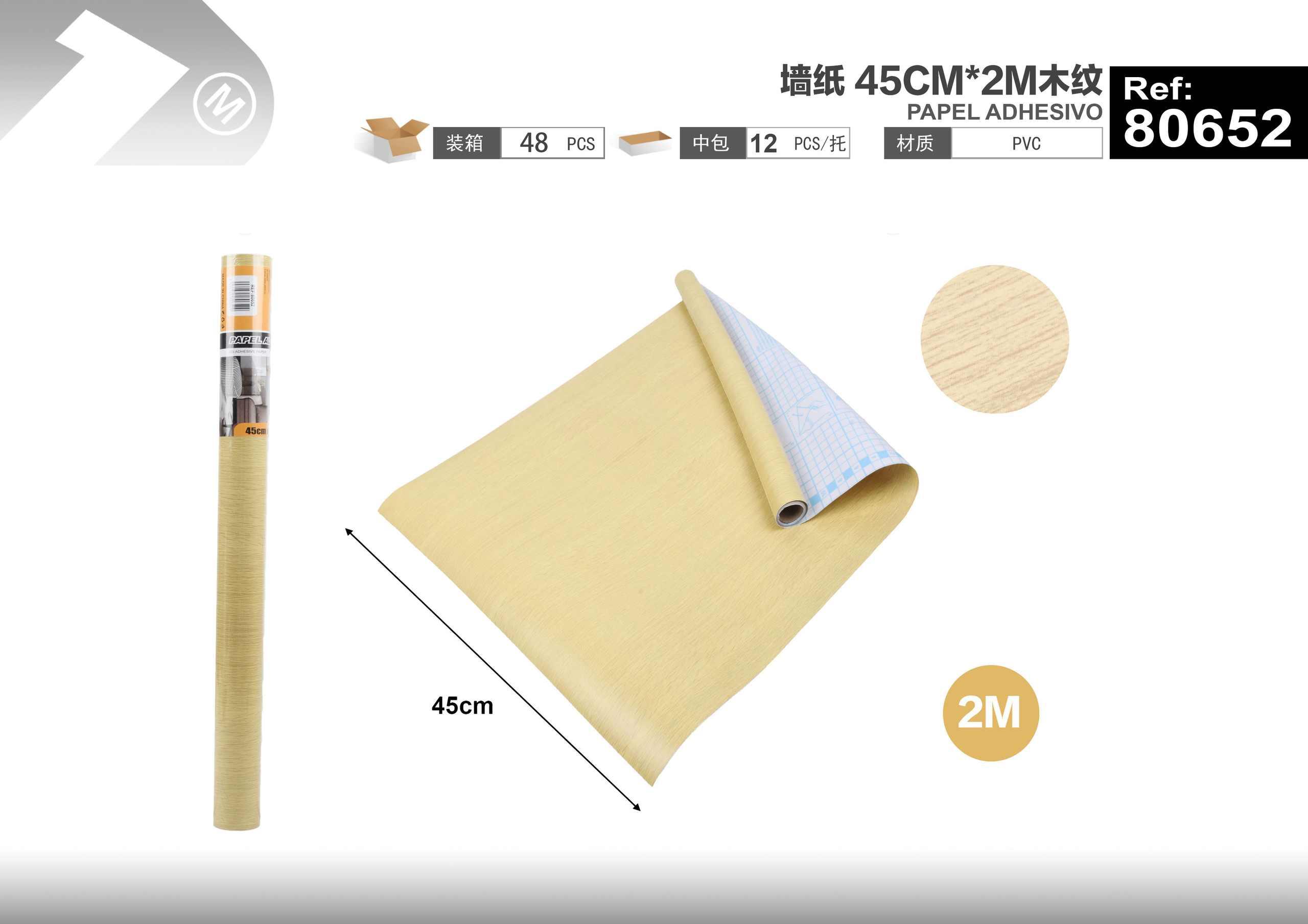 Papel tapiz decorativo, 45 cm, 2 m, modelo 80652