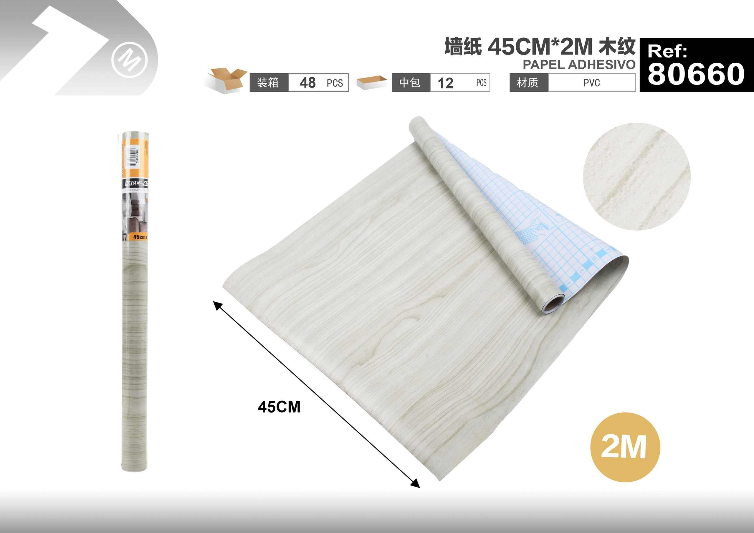 Papel tapiz decorativo, 45 cm, 2 m, modelo 80660