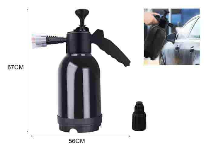 Botella pulverizadora para limpieza de coches, 2 L, color negro