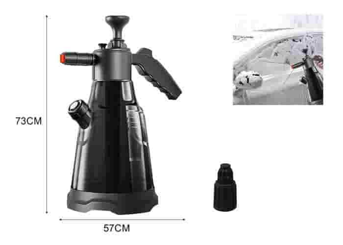 Botella pulverizadora para limpieza de coches, 2,3 L, color negro