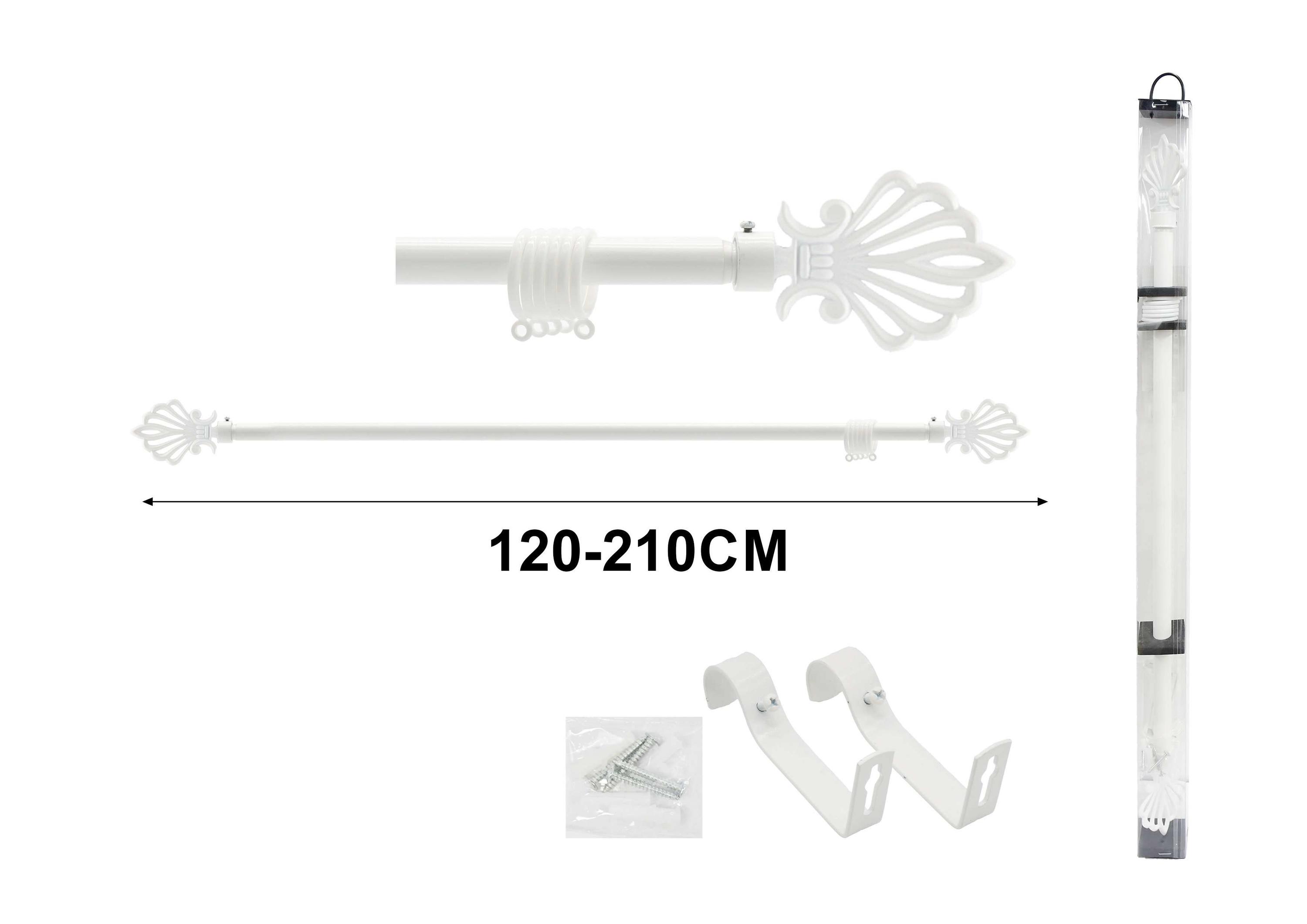 Barras para cortinas, 210 cm, color blanco, modelo A75348