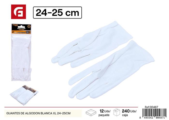 Guantes de trabajo, 25 cm, color blanco