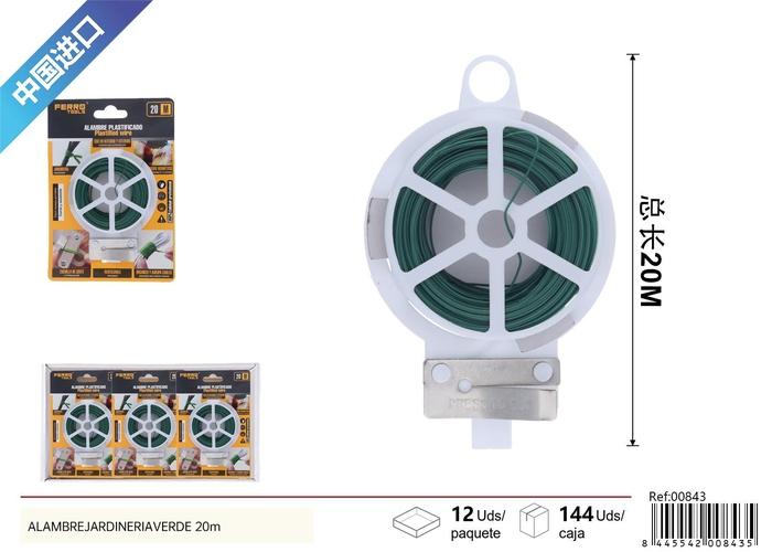 Bridas para cables, 20 m, color verde