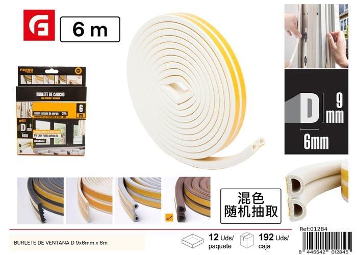 Burlete de sellado, 9 × 6 mm, 6 m