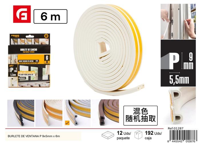 Burlete de sellado, 9 × 5,5 mm, 6 m