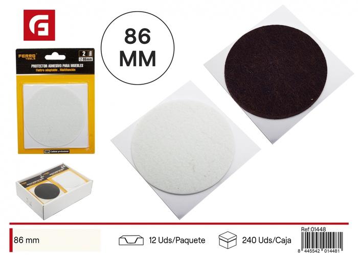 Protector para pata de mueble, 86 mm, 1 pieza, color negro
