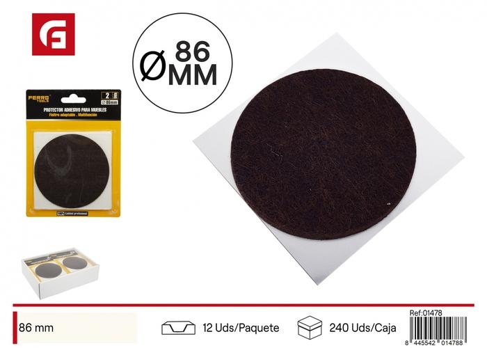 Protector para pata de mueble, 86 mm, 1 pieza, color marrón