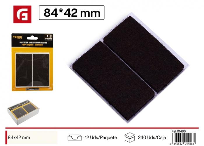 Protector para pata de mueble, 84 × 42 mm, 2 piezas, color marrón