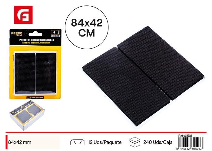Protector para pata de mueble, 84 × 42 mm, 2 piezas, color negro