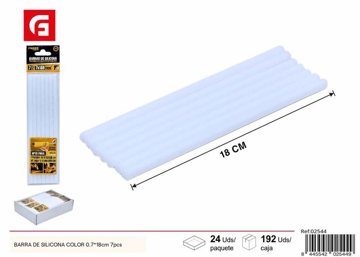 Bridas para cables, 0,7 × 18 cm, 7 piezas, color blanco