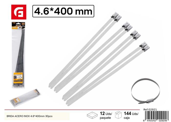 Bridas para cables, 4,6 × 400 mm, 30 piezas