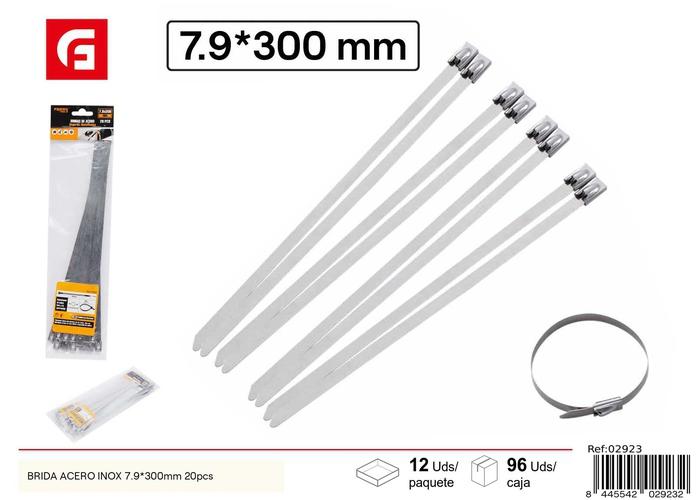 Bridas para cables, 7,9 × 300 mm, 20 piezas