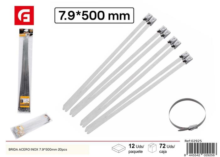 Bridas para cables, 7,9 × 500 mm, 20 piezas