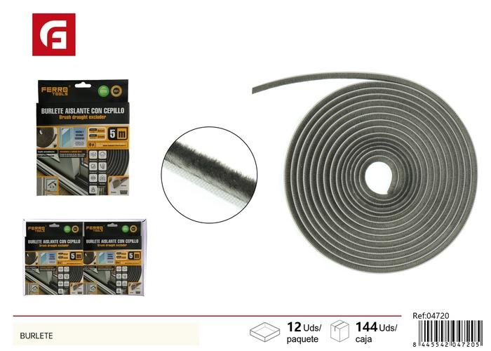 Burlete de sellado, 9 mm, 5 mm, 5 m, color gris