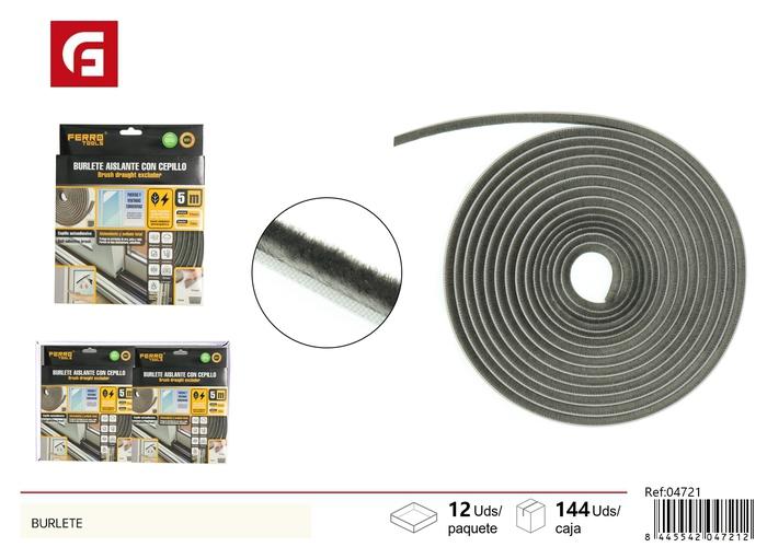Burlete de sellado, 11 mm, 7 mm, 5 m, color gris