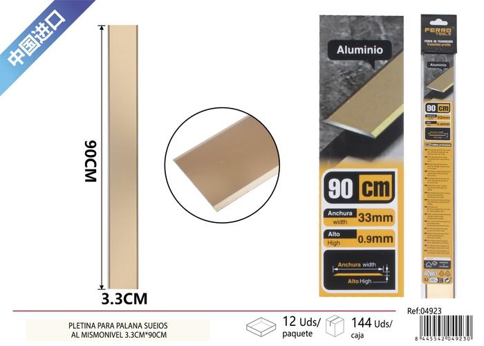 Burlete de sellado, 1,46 mm, 3,3 cm, 90 cm, color dorado