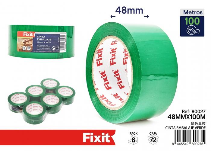 Cinta de uso general, 48 mm, 100 m, color verde
