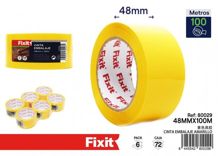 Cinta de uso general, 48 mm, 100 m, color amarillo