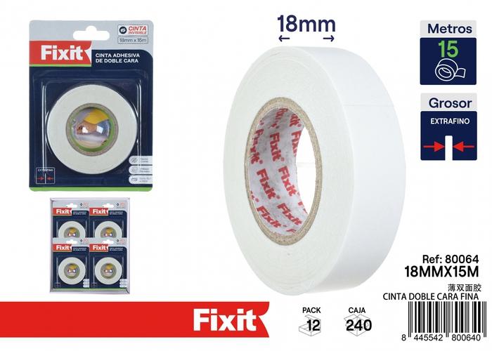 Cinta de doble cara, 18 mm, 15 m