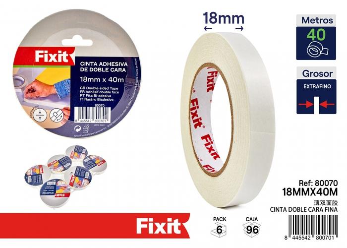 Cinta de doble cara, 18 mm, 40 m