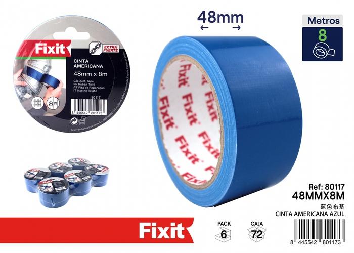 Cinta para ductos, 48 mm, 8 m, color azul