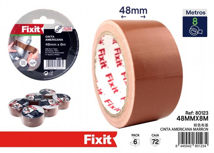 Cinta para ductos, 48 mm, 8 m, color marrón