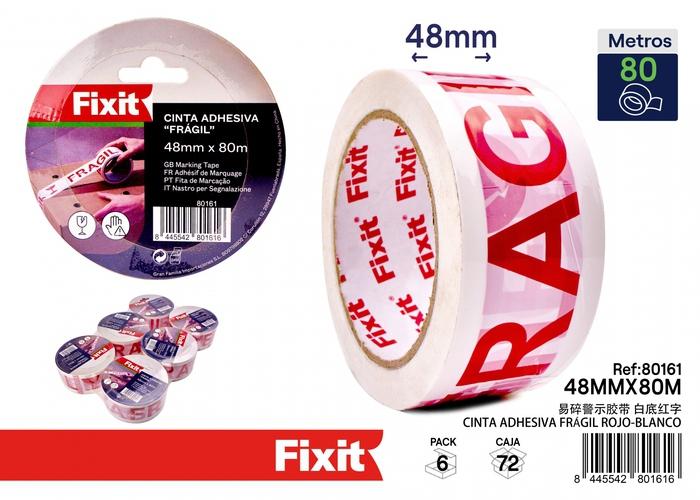 Cinta especializada, 48 mm, 80 m, colores rojo y blanco